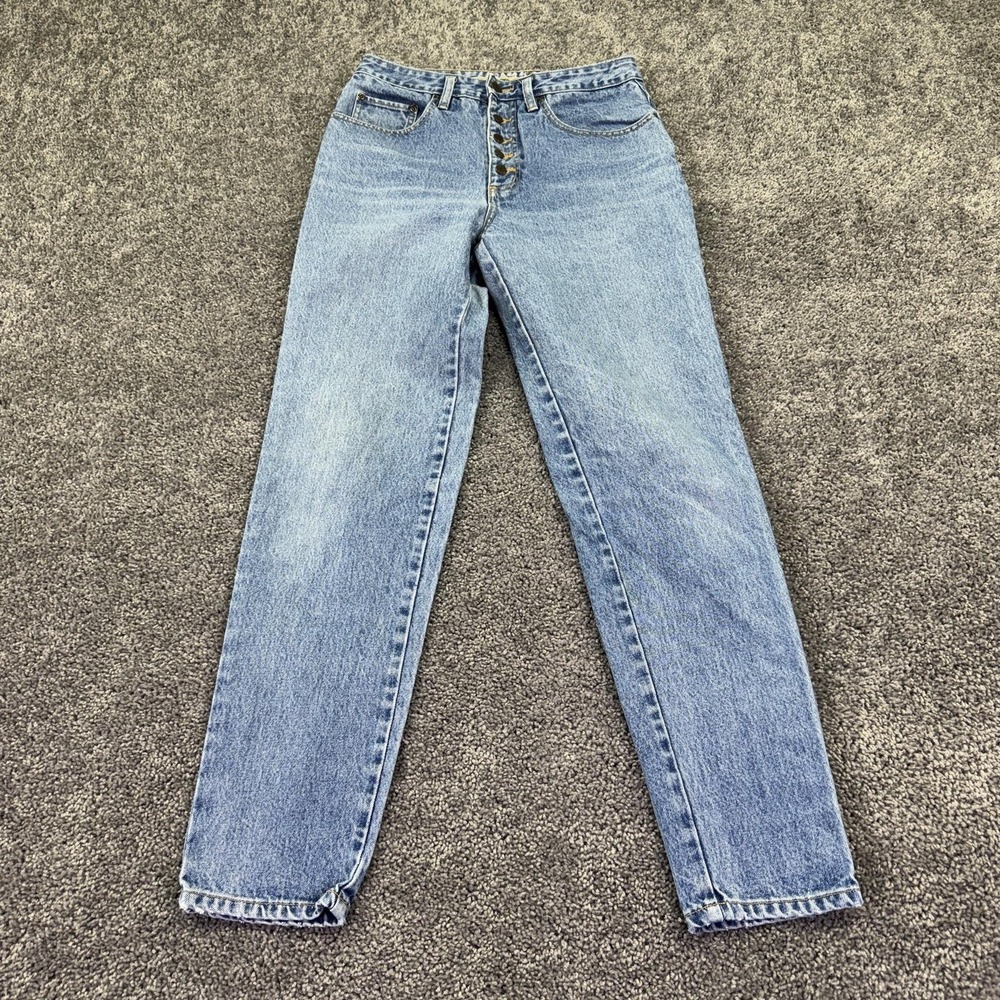 Vtg Paris Sport Club Jeans Womens 10 Blue High Rise Tapered Medium Wash Denim
